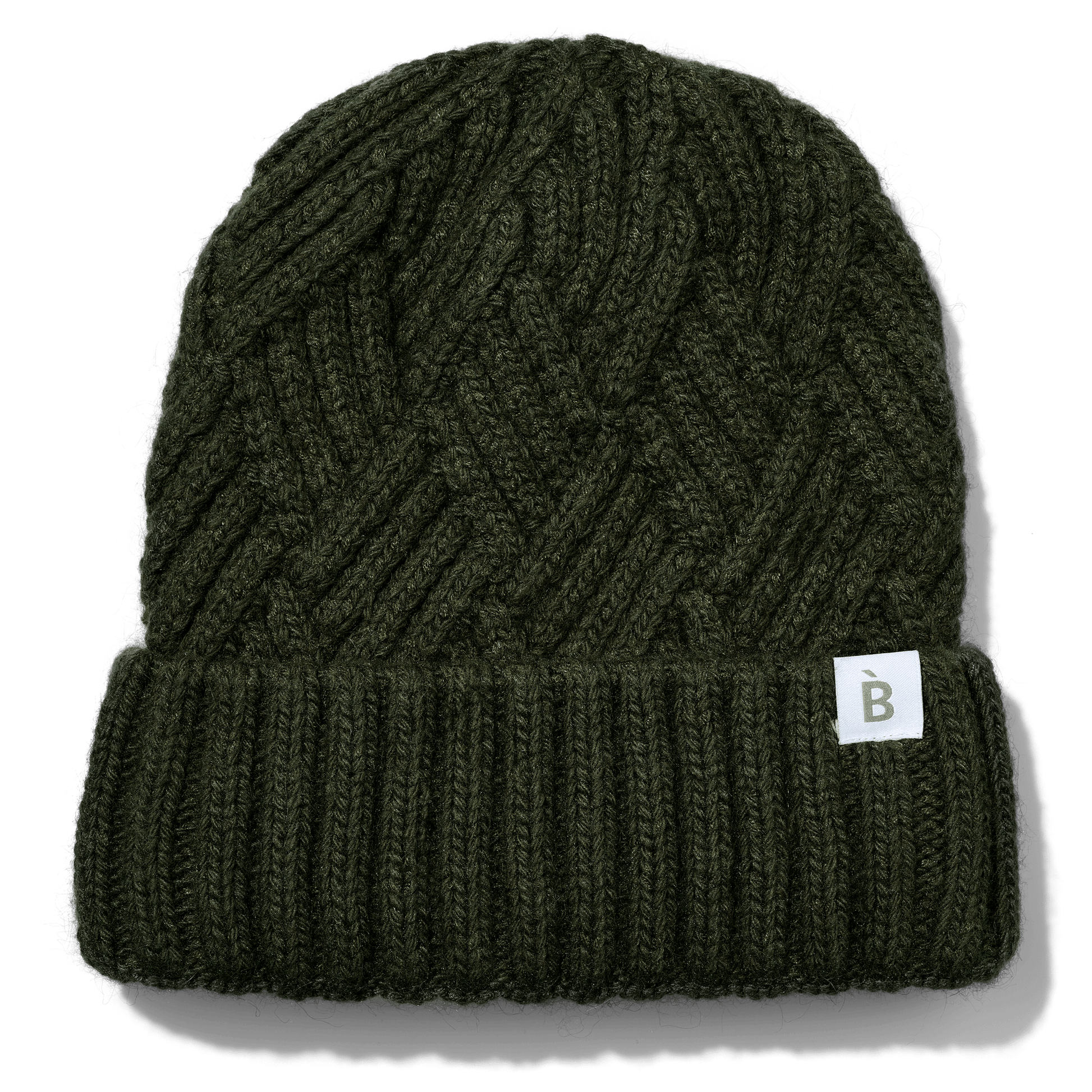 Bonnet doublé en soie vert forêt