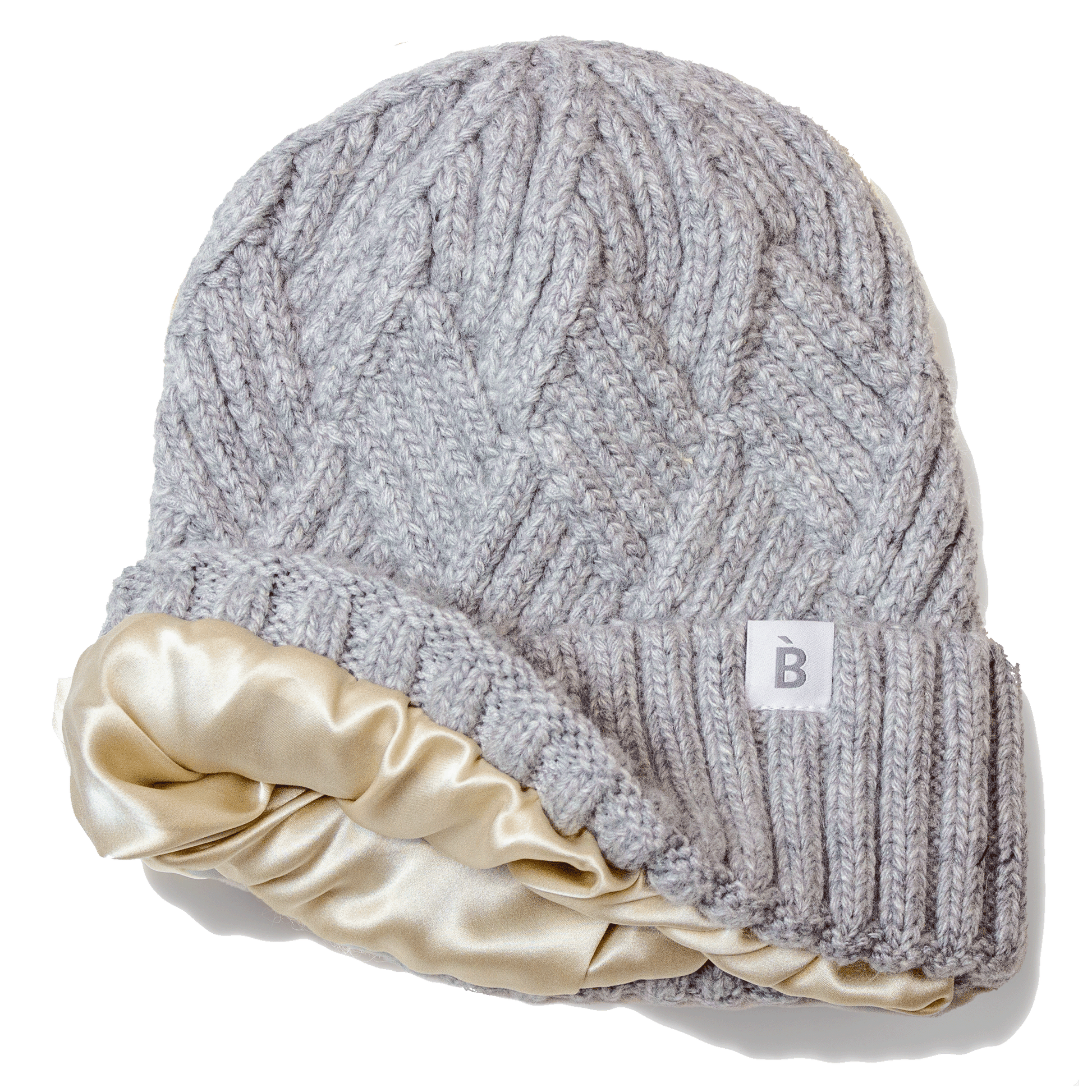 Bonnet gris doublé de soie