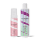 Ensemble Maximum Volume Duo comprenant la mousse super-volumisante et le styler super-tenu présentés sur un fond crème doux.