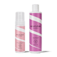 Ensemble Maximum Volume Duo comprenant la mousse super-volumisante et le styler super-tenu présentés sur un fond crème doux.